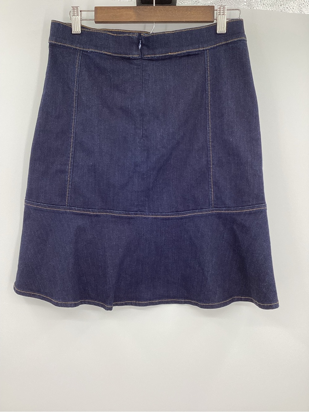 Ann Taylor Dark Blue Denim A-Line Skirt